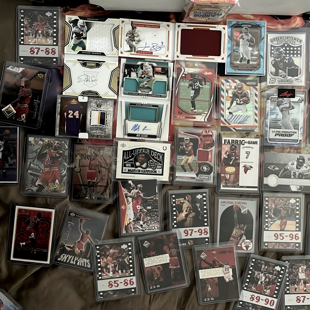 I’m selling my cards I have Kobe Bryant game used jersey Mj autograph plus more!